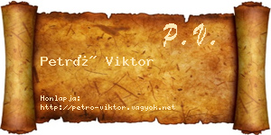 Petró Viktor névjegykártya